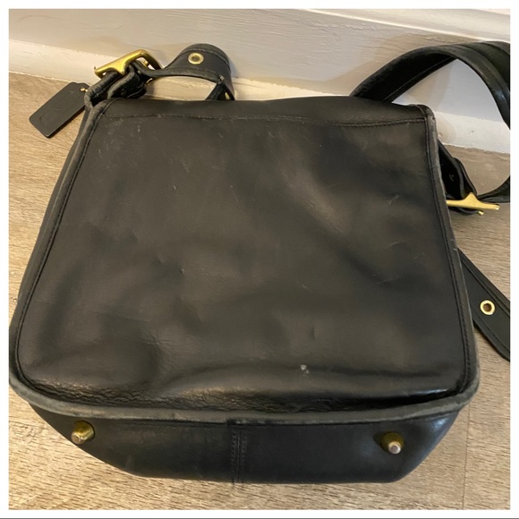 Black Leather Vintage, Coach stewardess bag - Picture 10 of 12